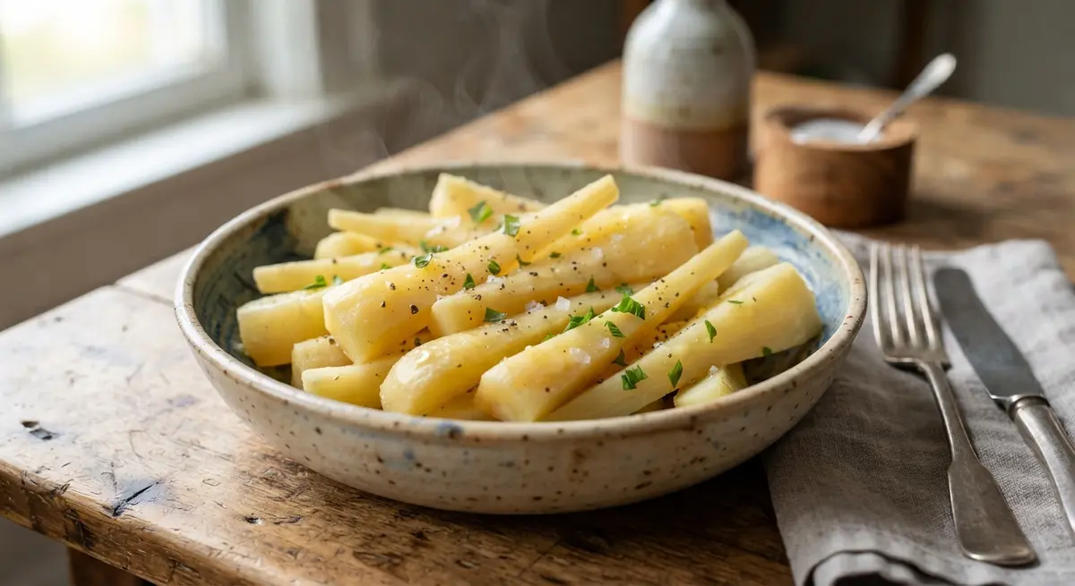 Steamed Parsnip Wedges